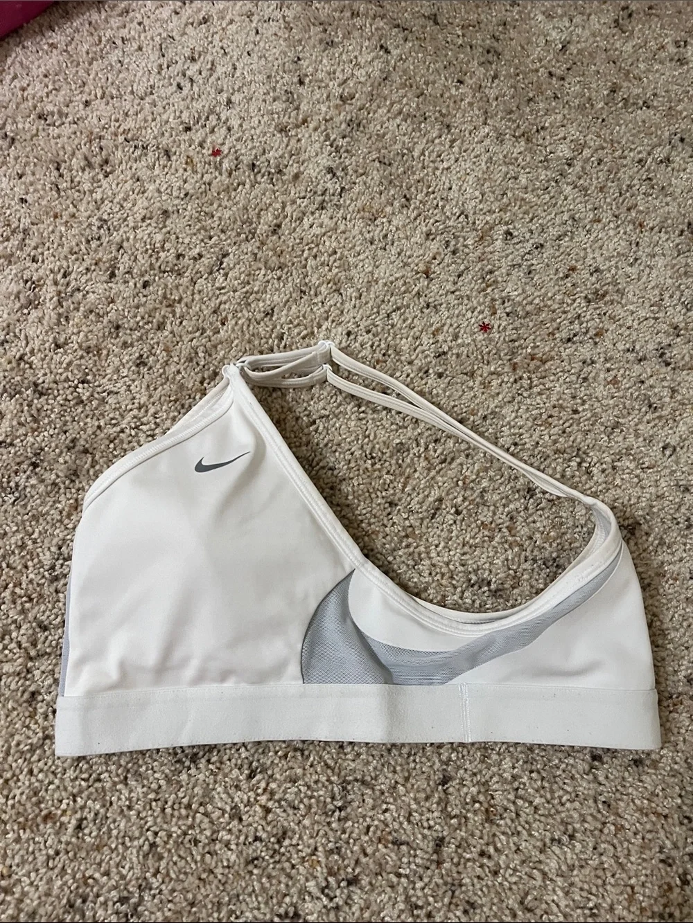 Nike Women's white & Gray Strappy Sports Bralette